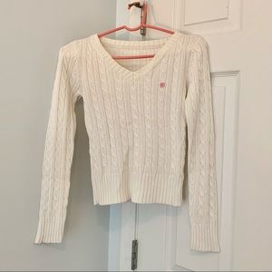 Aeropostale Preppy V Neck Knit Pullover